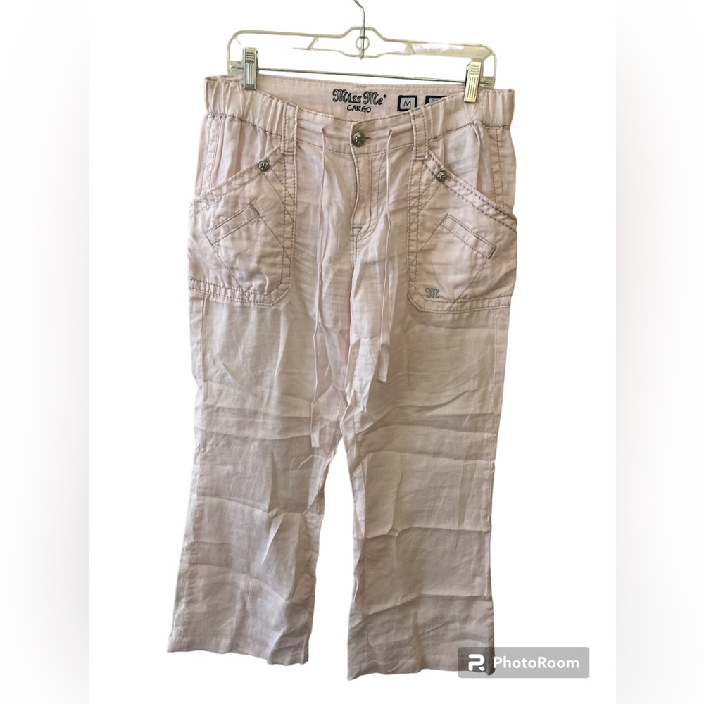 Miss Me Linen Cargo Trouser/Wide Leg